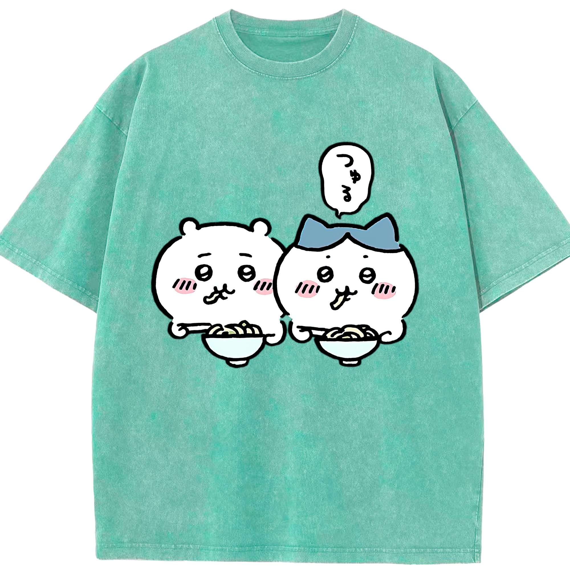 （画像用） ちいかわ ハチワレ Chii-kawa hachiware 綿100% ヴィンテージ風 半袖Tシャツ（フロントプリント）